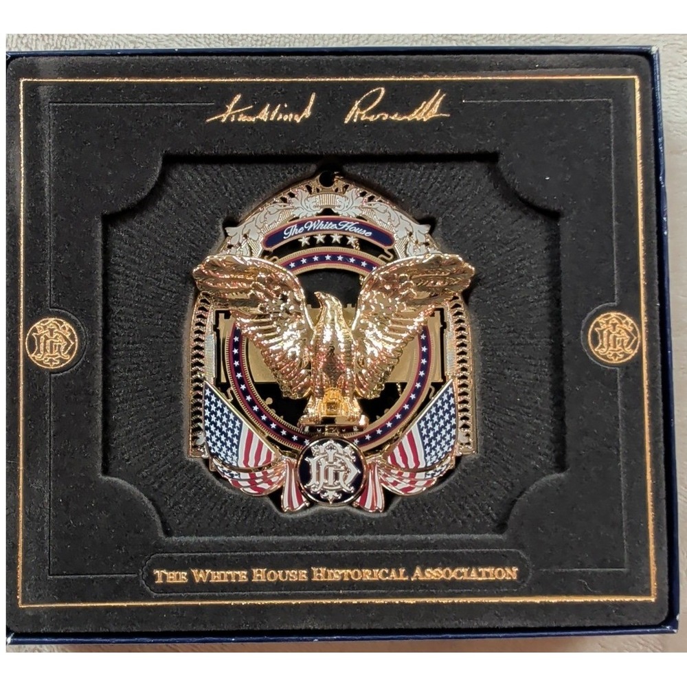 2017 White House Christmas Ornament Franklin Delano Roosevelt FDR Eagle Boxed - Picture 3 of 6